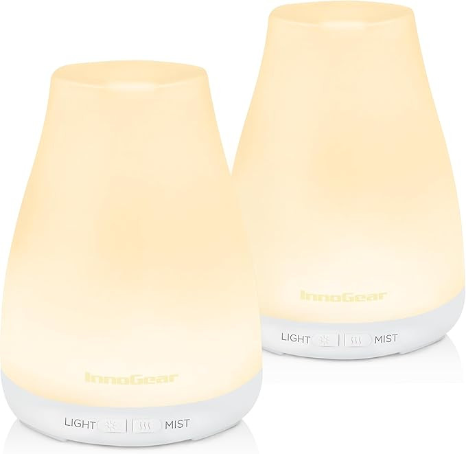 InnoGear Essential Oil Diffuser, 2 Pack Ultrasonic Diffusers for Home Aromatherapy Humidifier for... | Amazon (US)