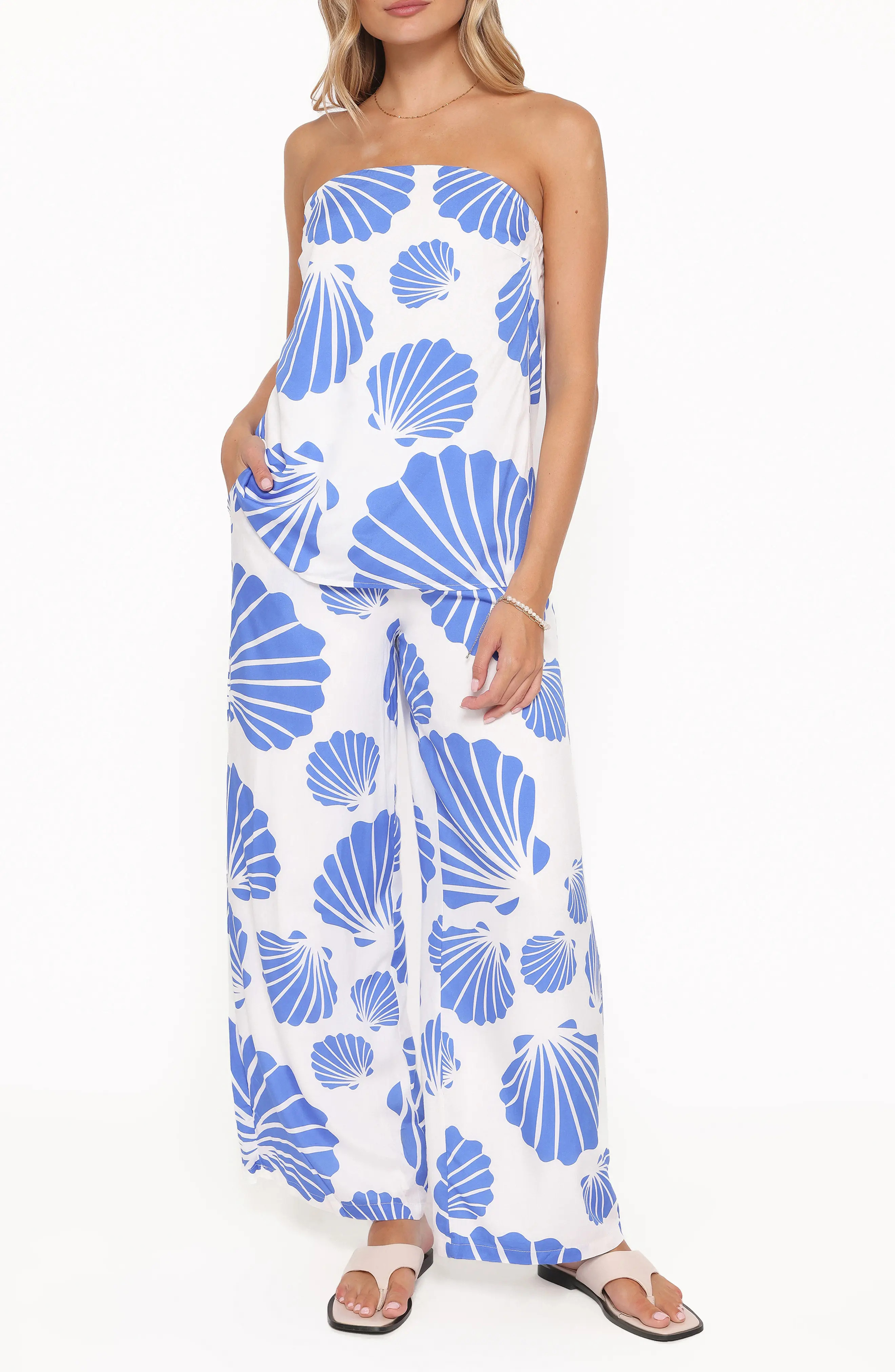 Kristy Strapless Top & Wide Leg Pants Set (Women) | Nordstrom | Nordstrom