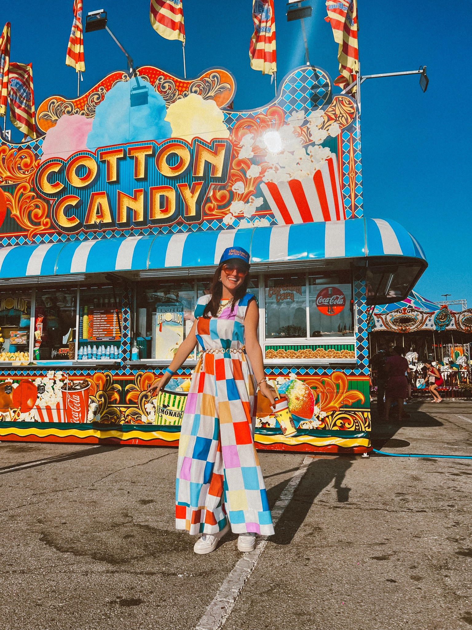 Forever matching outfits to outings. ✨🩵🌼🎡 


jumpsuit, trucker hat, glasses, Air Force 1, Nike, gold jewelry, fall fashion 

#LTKStyleTip #LTKNYFW #LTKSeasonal