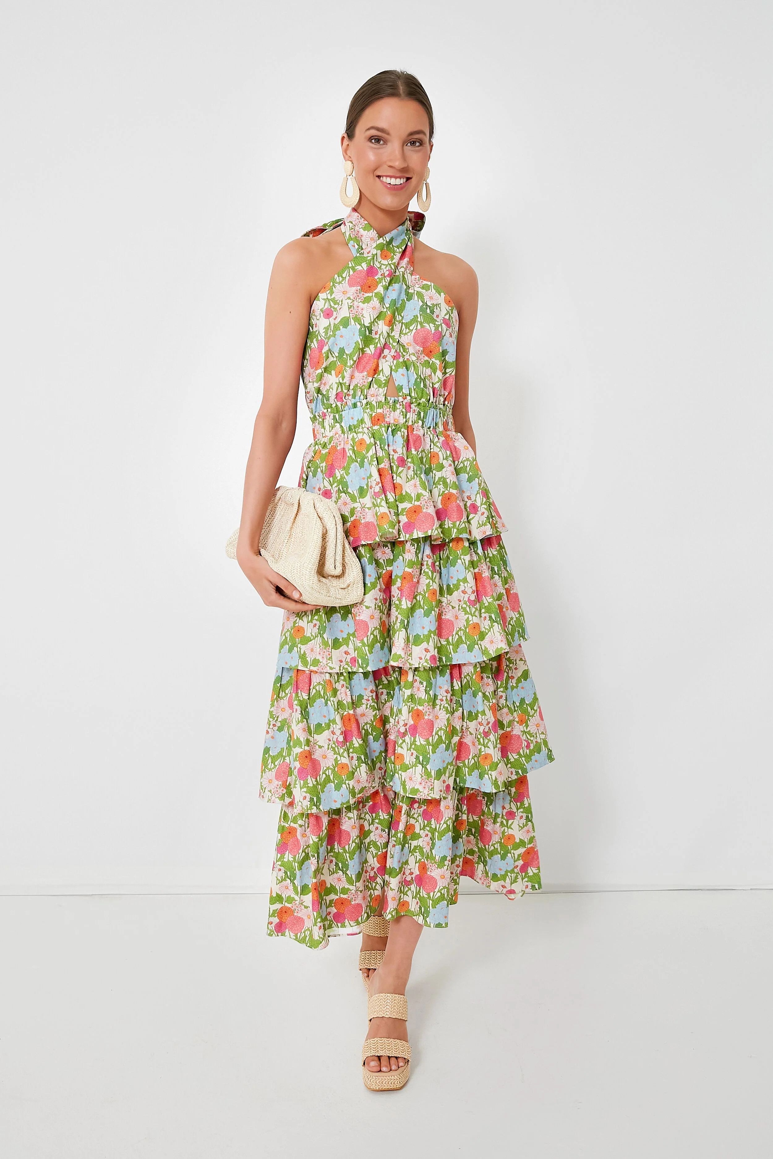 Multi Floral Jenny Halter Neck Maxi Dress | Tuckernuck (US)