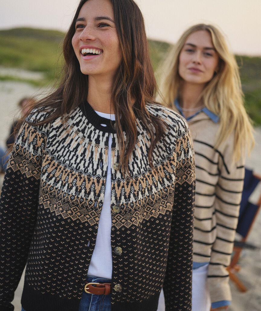 Wool Blend Fair Isle Cardigan | vineyard vines