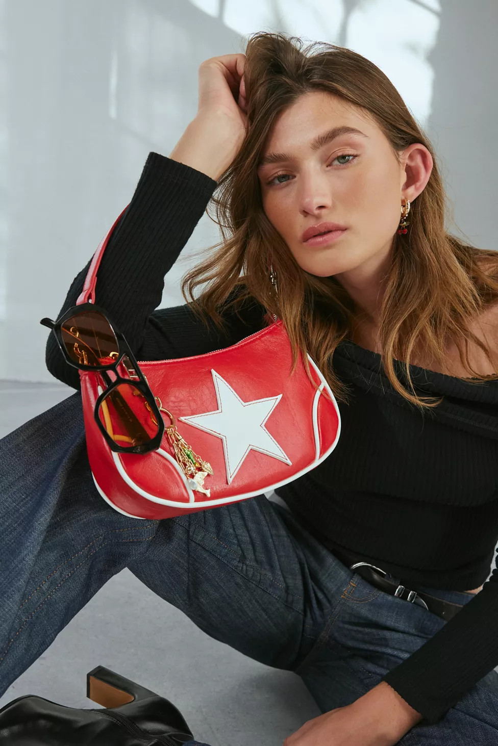 Daphne Moto Baguette Bag | Urban Outfitters (US and RoW)