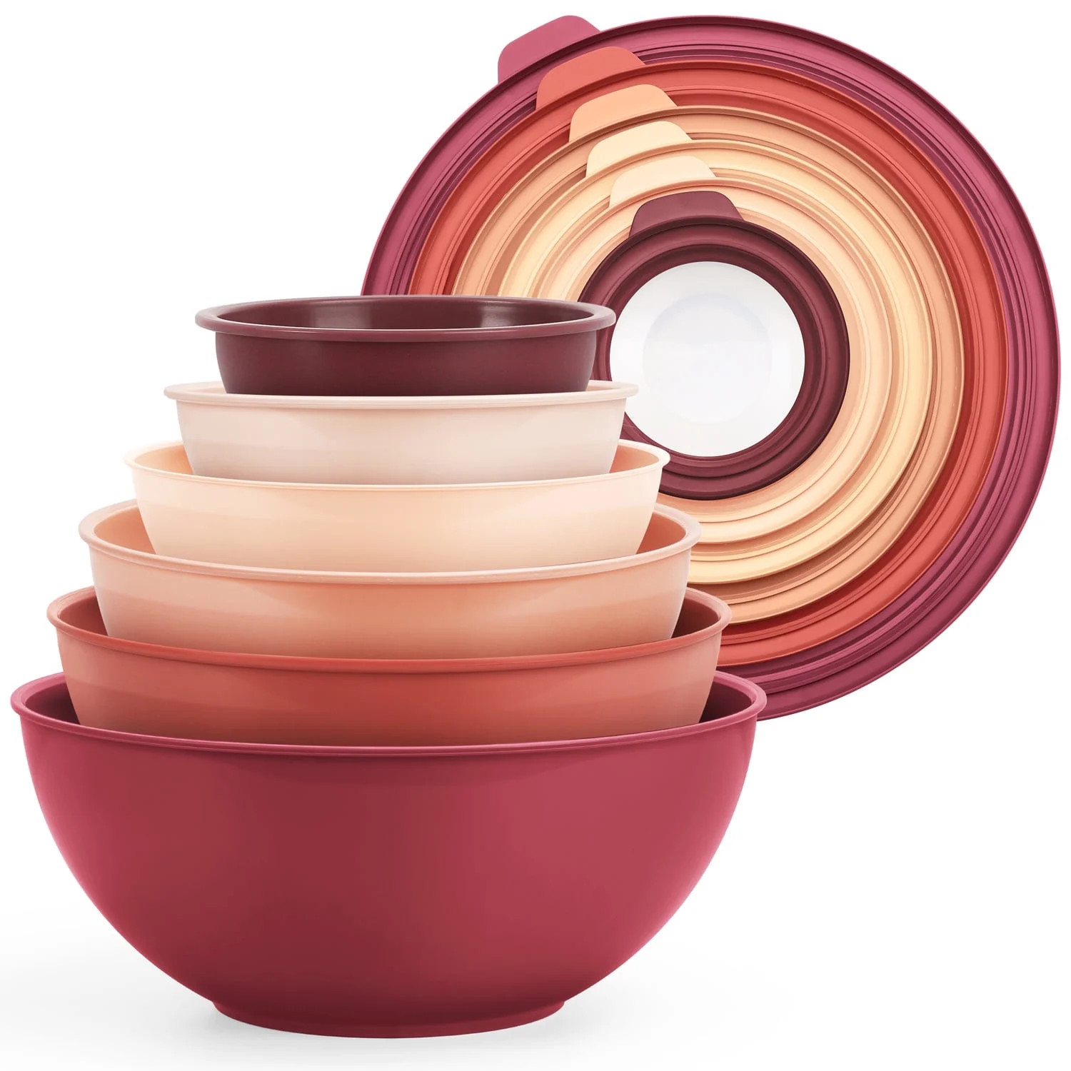 Walchoice Mixing Bowls with Airtight Lids Set of 6, Plastic Nesting Bowls Prep Bowls for Mixing, ... | Walmart (US)