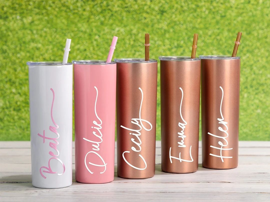 Personalized Gifts for Her Bridesmaid Gifts Tumbler With Straw - Etsy | Etsy (US)