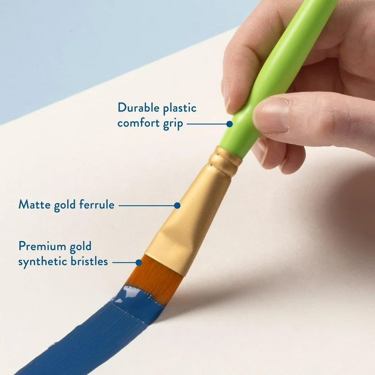 Hello Hobby 10 Pc Painting and Stenciling Variety Synthetic Paint Brush Set - Walmart.com | Walmart (US)