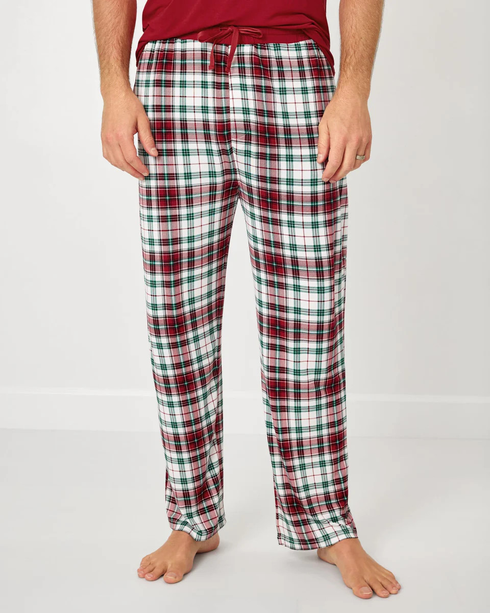 Holly Plaid Men's Pajama Pants | Little Sleepies