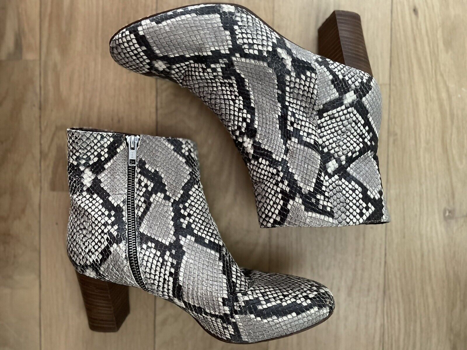Women’s J.Crew Stacked Heel Snake Embossed Ankle Boots - Size 10  | eBay | eBay US