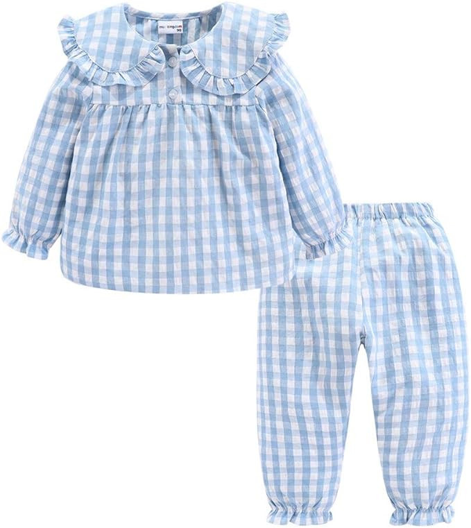 Mud Kingdom Boutique Girls Boys Pajamas Set Collared Long Sleeve Sleepwear | Amazon (US)