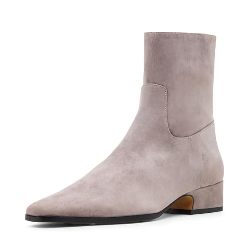 Steve Madden Women's Dusty Ankle Boot, Light Grey Suede, 6 | Amazon (US)