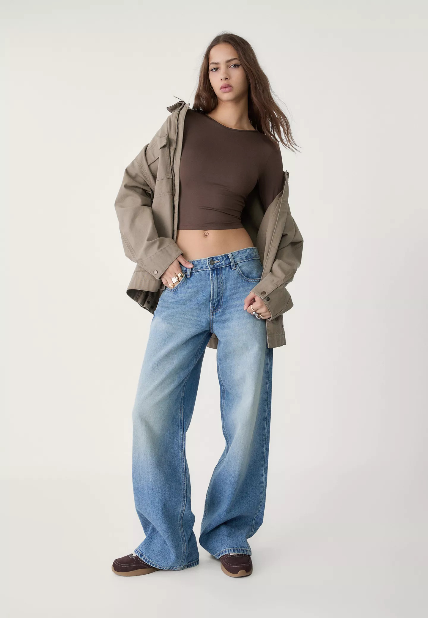 Long sleeve polyamide T-shirt | Stradivarius (UK)