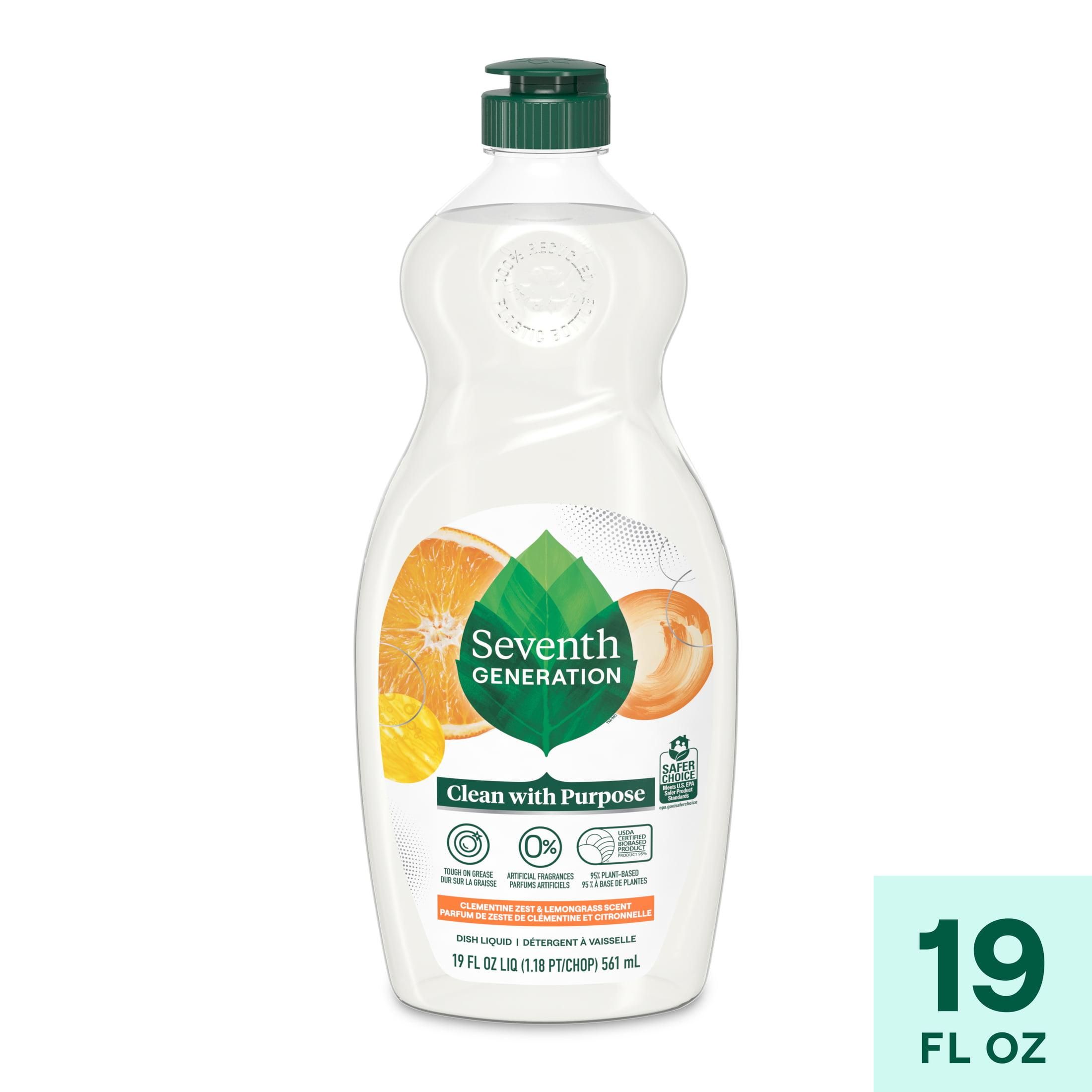 Seventh Generation Clean with Purpose Liquid Dish Soap, Clementine Zest and Lemongrass, 19 fl oz | Walmart (US)