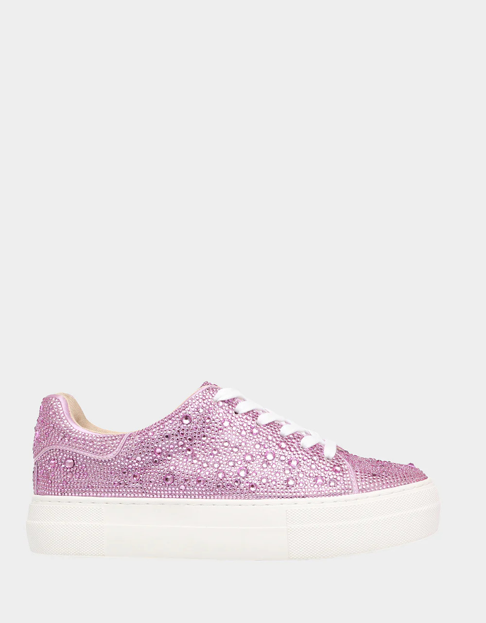SIDNY LIGHT PINK Rhinestone Sneaker | Women’s Lace Up Sneakers | Betsey Johnson