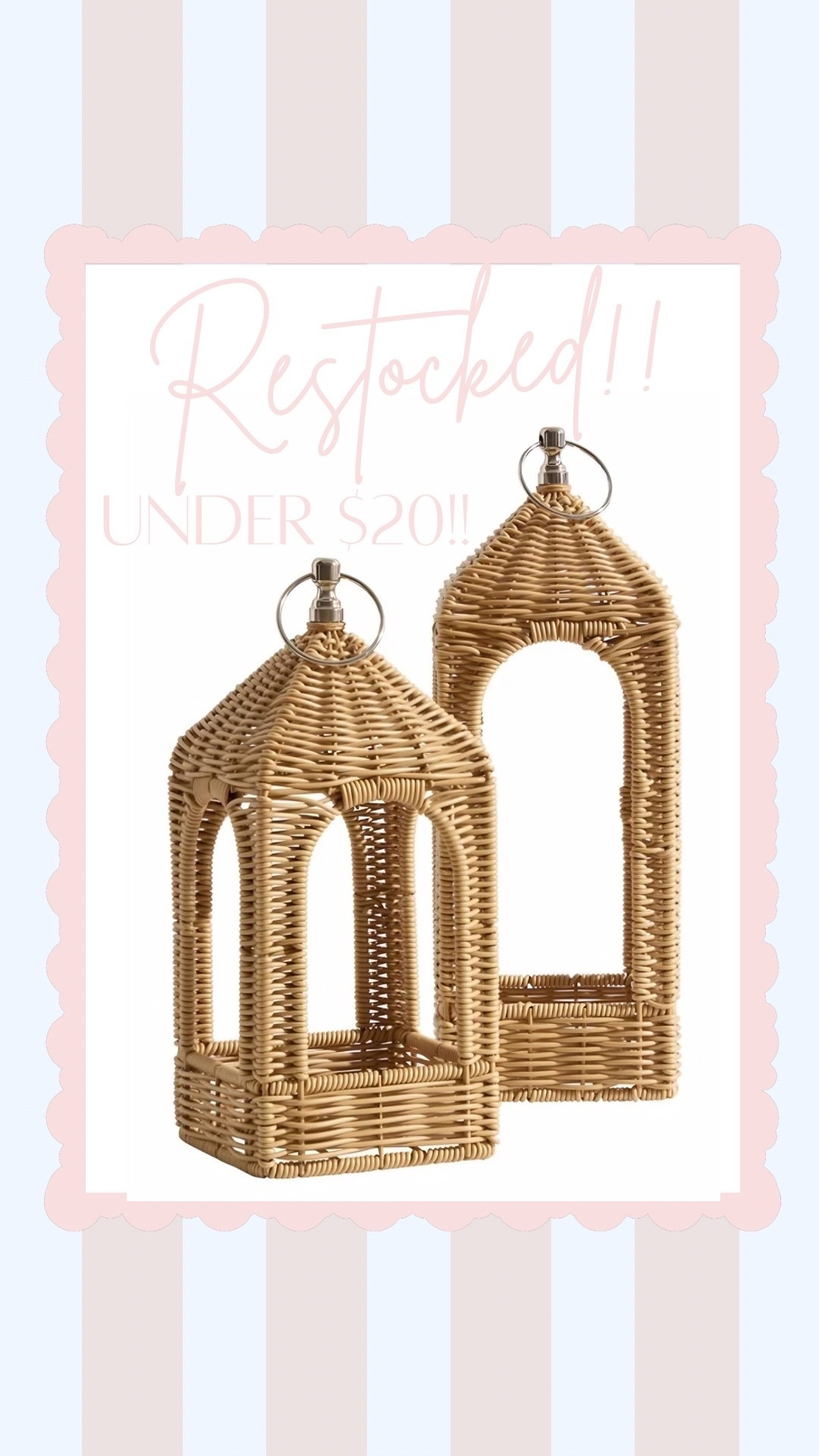 Viral wicker lanterns restocked!! 








My Texas house 
Walmart home
Walmart finds 
Outdoor decor 
Patio decor 
Spring decor 
Coastal home
Coastal aesthetic 

#LTKSeasonal #LTKHome