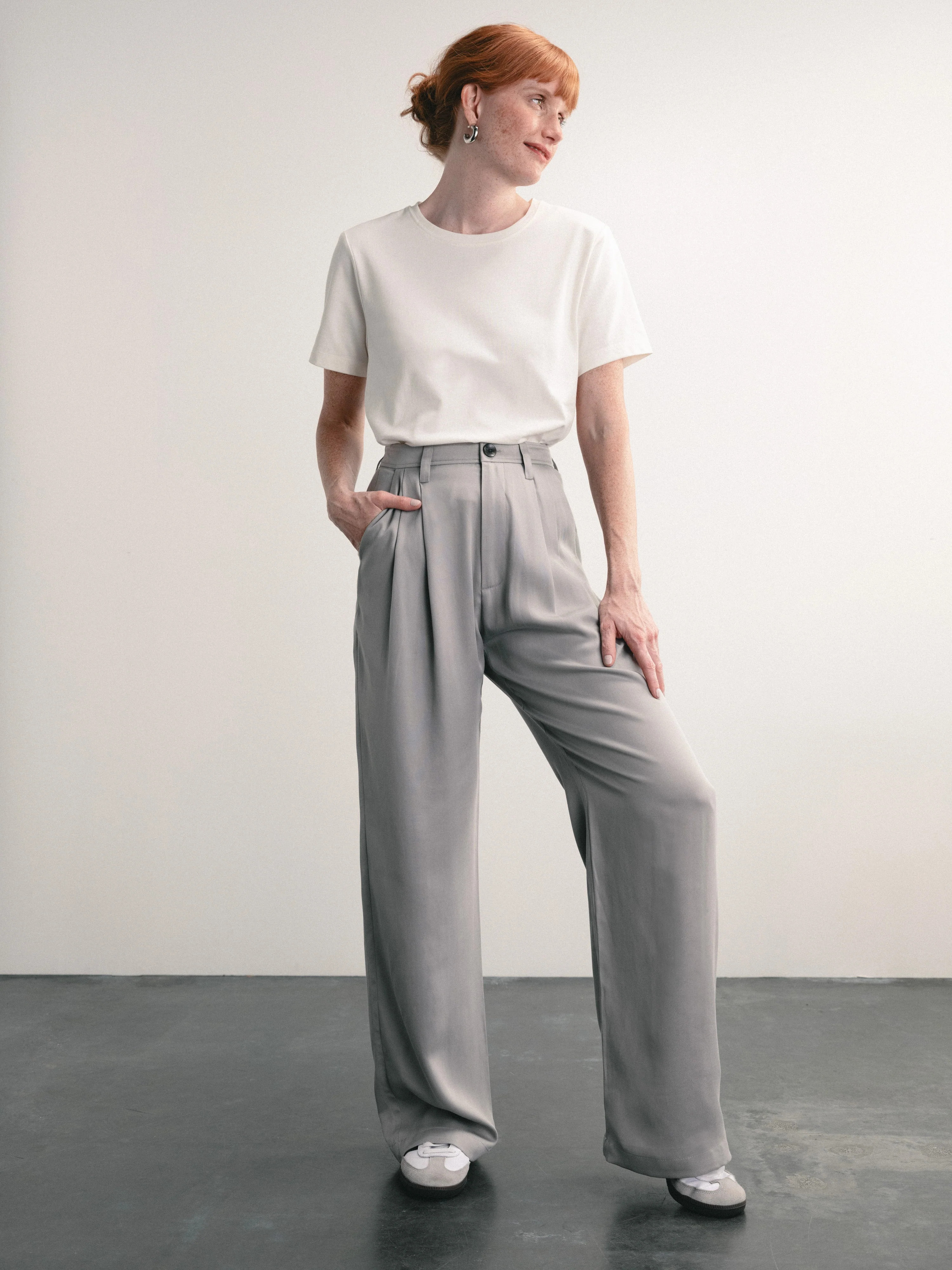 Saunter Trouser - Pebble | Darling