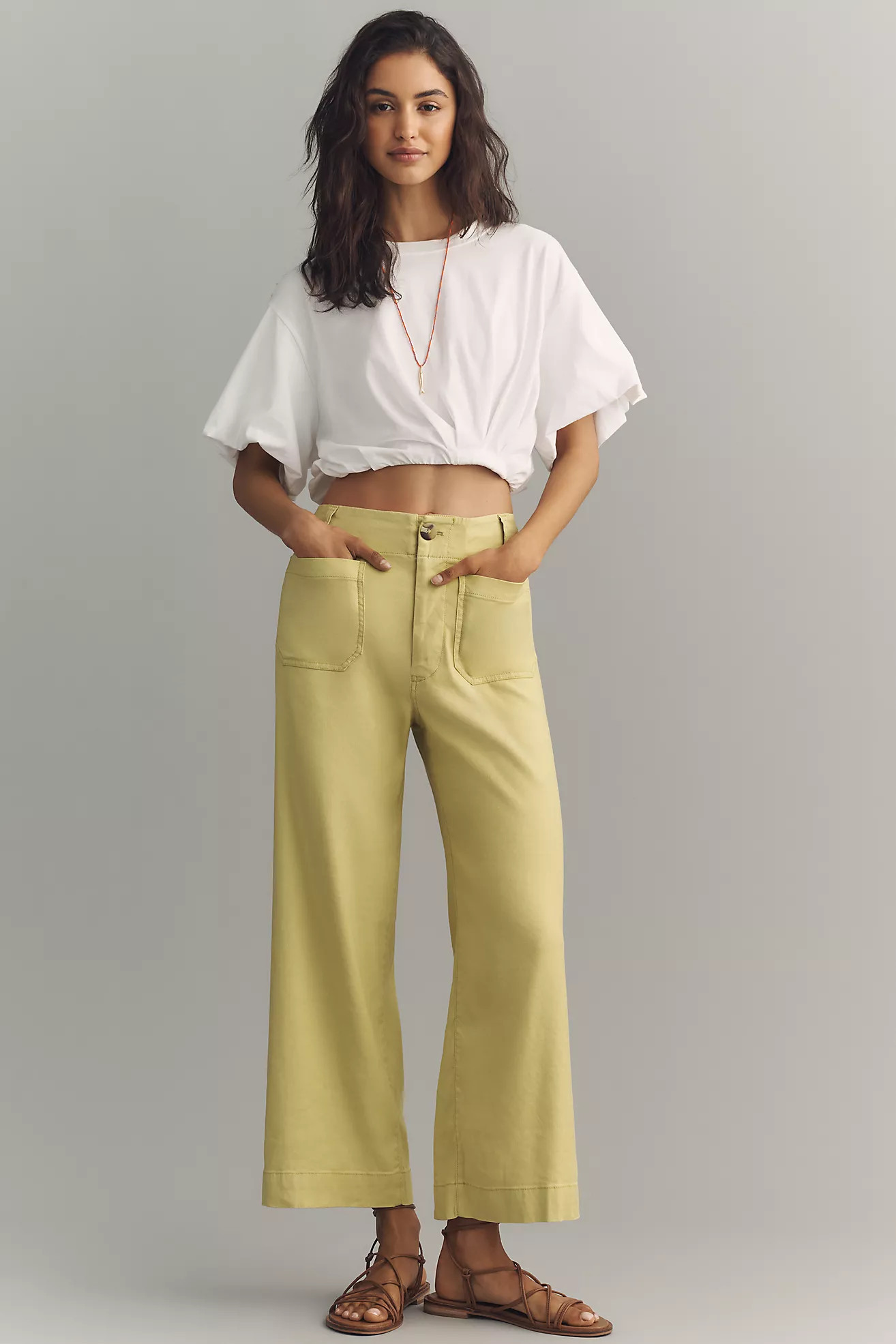 Colette European Linen Stretch Wide Leg Pants | Anthropologie (US)