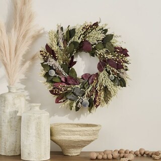 Dried Burgundy Basil Wreath, 22" | Grandin Road
