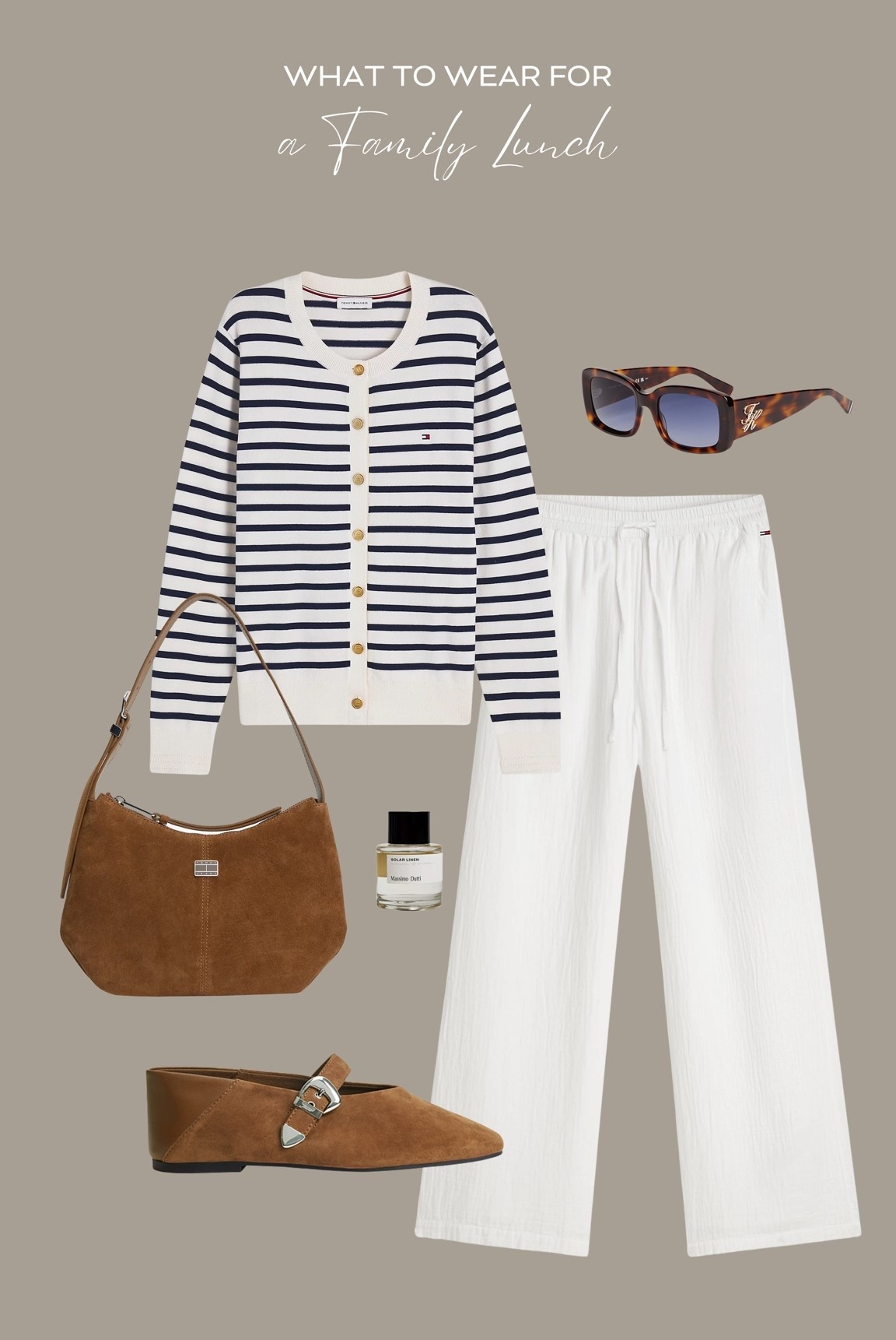 A family lunch 🍝 

Spring summer outfit, striped cardigan, white trousers, suede bag & flats

#LTKuk #LTKxTommyHilfiger #LTKspring
