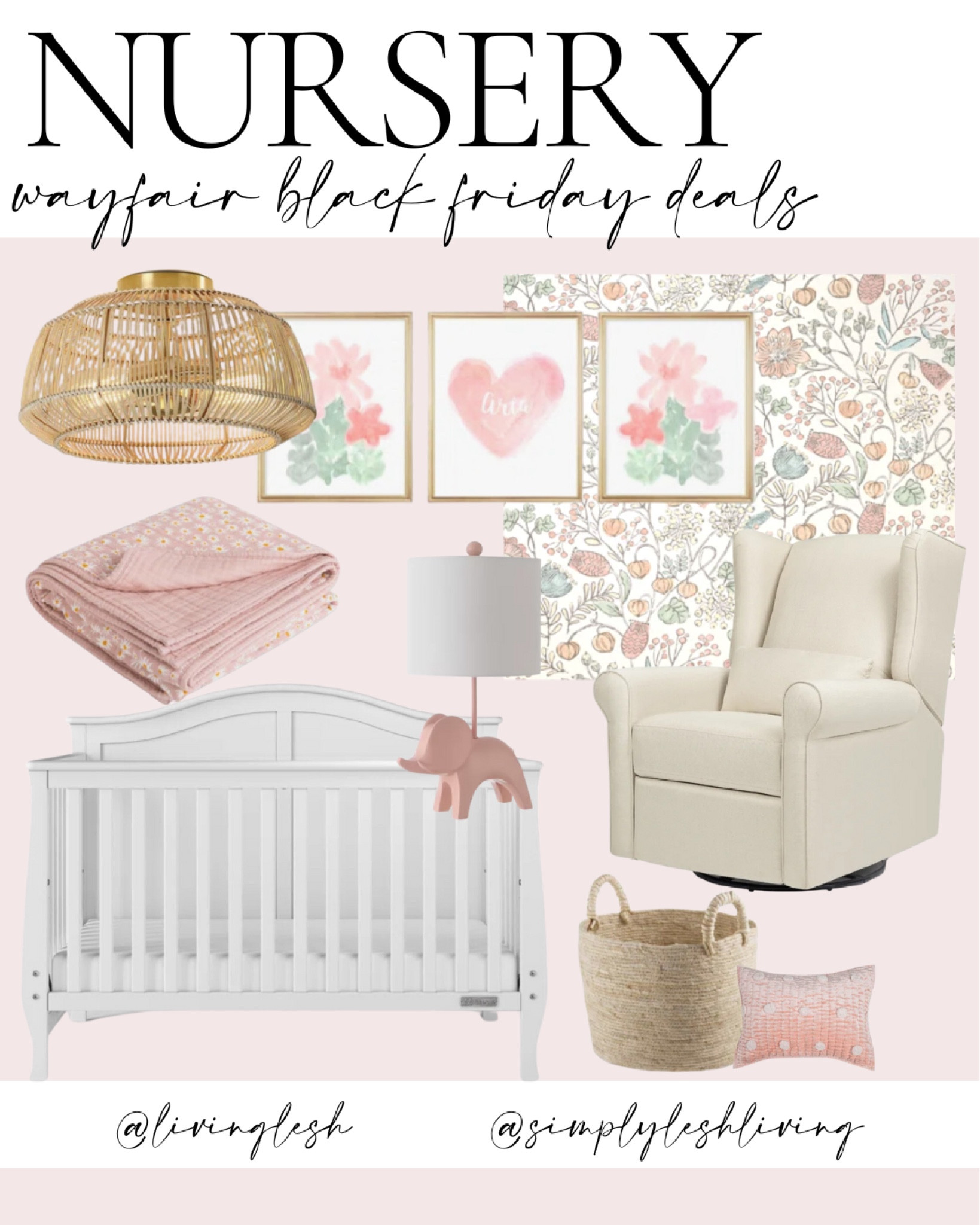 Wayfair | Wayfair sale | Home decor | Home finds | Black Friday | Cyber week | Glider | Rocking chair | Crib | Nursery decor | Baby nursery | Baby girl nursery | Nursery furnituree

#LTKSaleAlert #LTKCyberWeek #LTKHome

#LTKCyberWeek #LTKBaby #LTKSaleAlert