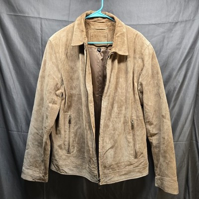 VTG Sonoma Jacket Men's Size Medium Brown Suede Genuine Leather Full Zip Lined | eBay US