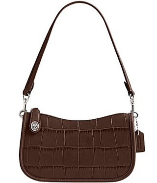 COACH Swinger 20 Crocodile Embossed Shoulder Bag - Maple | Dillard's