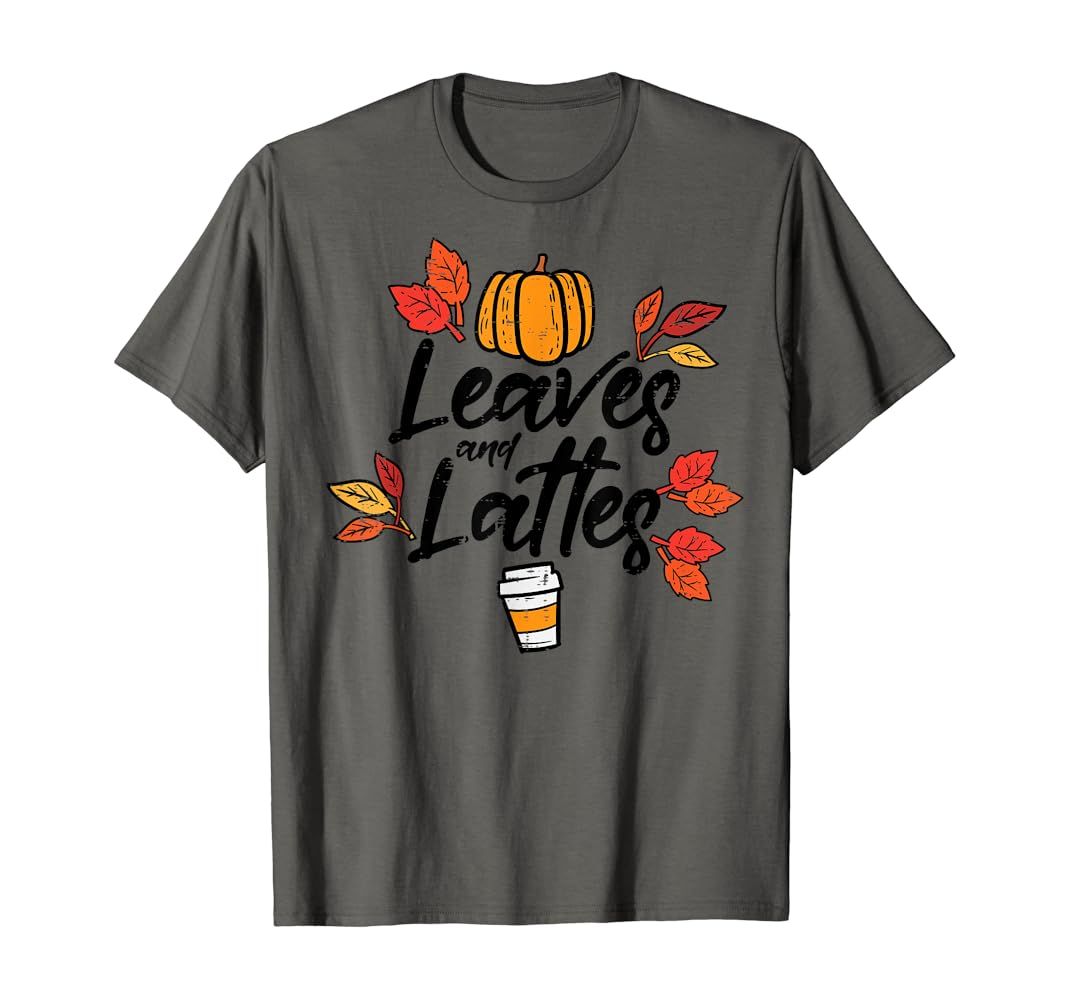 Leaves Lattes Pumpkin Spice Fall Autumn Halloween Women T-Shirt | Amazon (US)