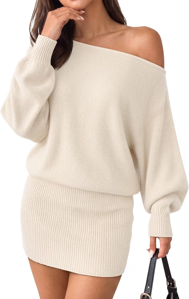 Cute Sexy Winter Date Night Outfit, Casual Holiday Party Pullover, Cozy Lightweight Ribbed Knit, ... | Amazon (US)