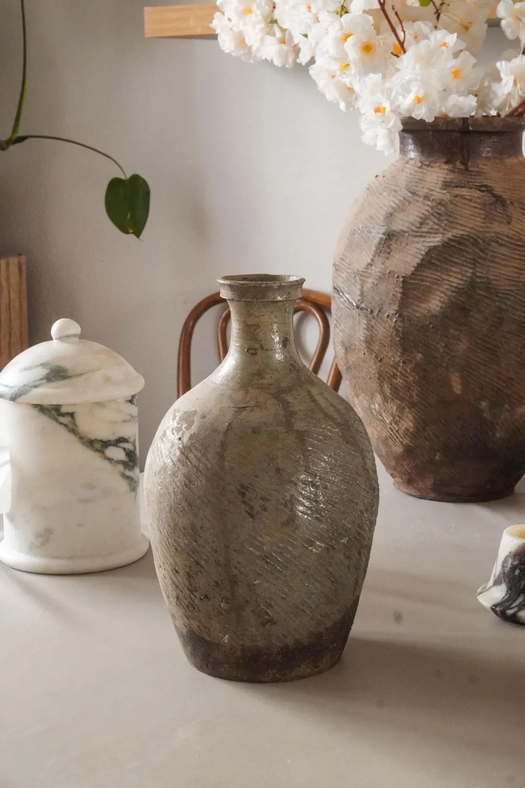 Narrow Neck Vintage Pot,rustic Farmhouse Vase,japandi Home Decor,wabi-sabi Pottery,home Decor,kit... | Etsy (US)