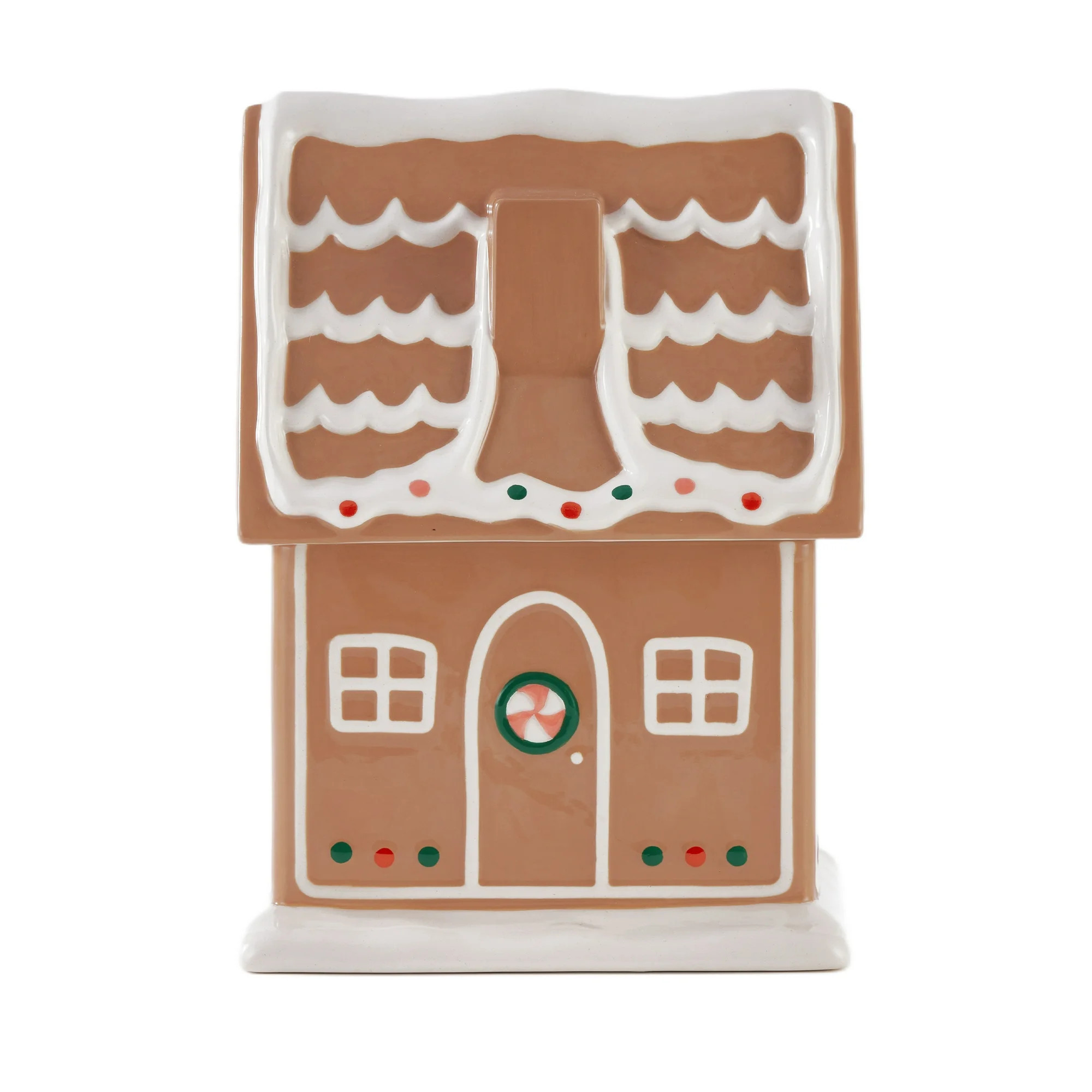 Holiday Time Ceramics Gingerbread House Cookie Jar, Food Storage | Walmart (US)