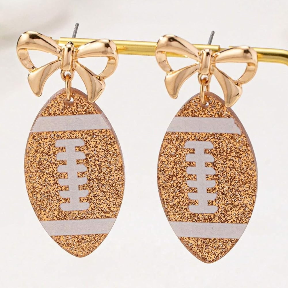Football Earrings Women Sports Ball Accessories Game Day Jewelry Football Fan Statement | Amazon (US)