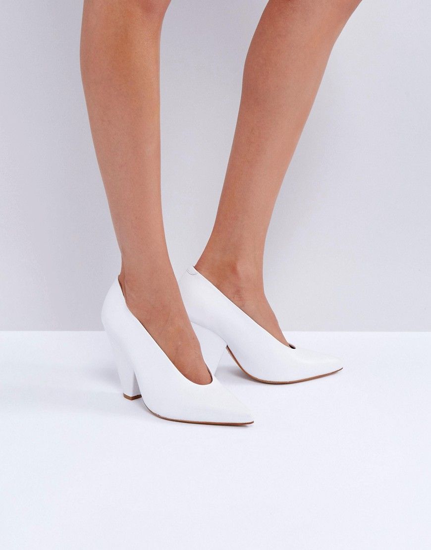 ASOS PALETTE Premium Leather Heels - White | ASOS US
