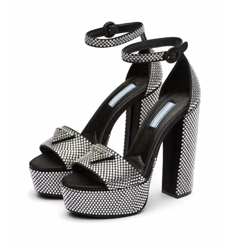 Rhinestone Sandals Womens Dress Shoes High Heeled Women Sandal Luxury Designers Platform Heel Cla... | DHGate