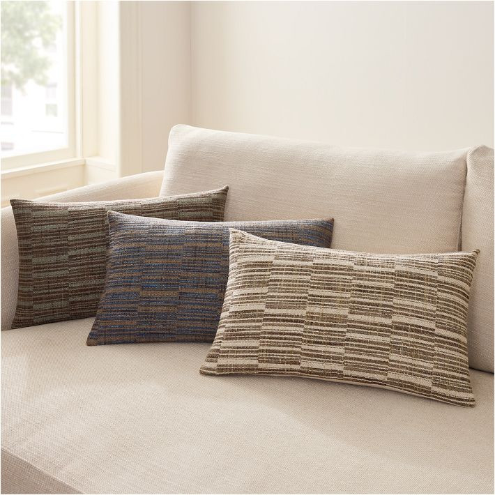 Woven Broken Stripe Lumbar Pillow Cover | West Elm (US)