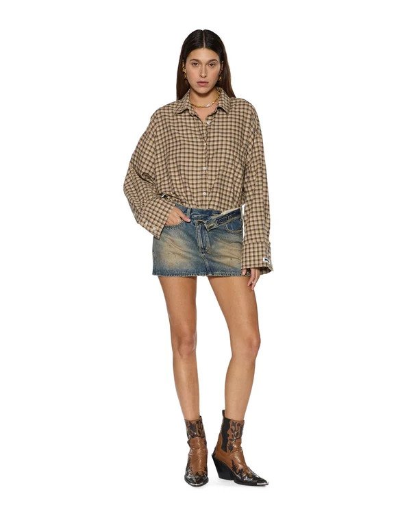 Womens Astra Ls Shirt Tan Plaid Shirts | Ksubi ++ | Ksubi (AU)