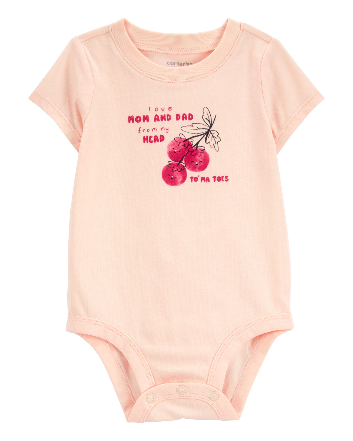 Baby Mom And Dad Tomatoes Short-Sleeve Bodysuit - Pink - Carter's | Carter's | Carter's Inc