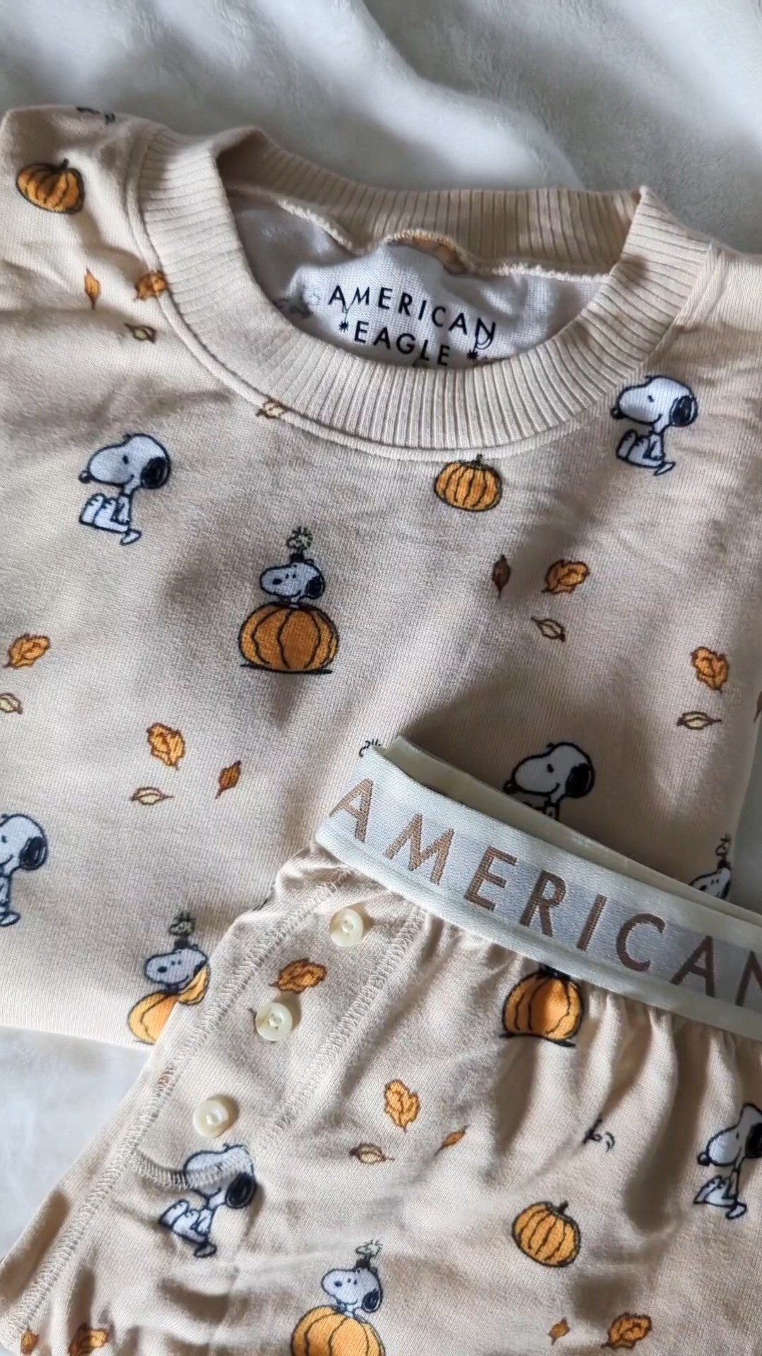 The viral American Eagle Plush PJ Set in the Snoopy Fall Print is already selling out but they have a ton of different prints that are just as adorable. These pjs are my favorite - I LIVE in them during the cozy seasons. Grab yours now before they're gone! #americaneagle #snoopy #peanutsfall #fallclothes #fallpjs #americaneaglepjs 

#LTKFindsUnder50 #LTKStyleTip #LTKSeasonal