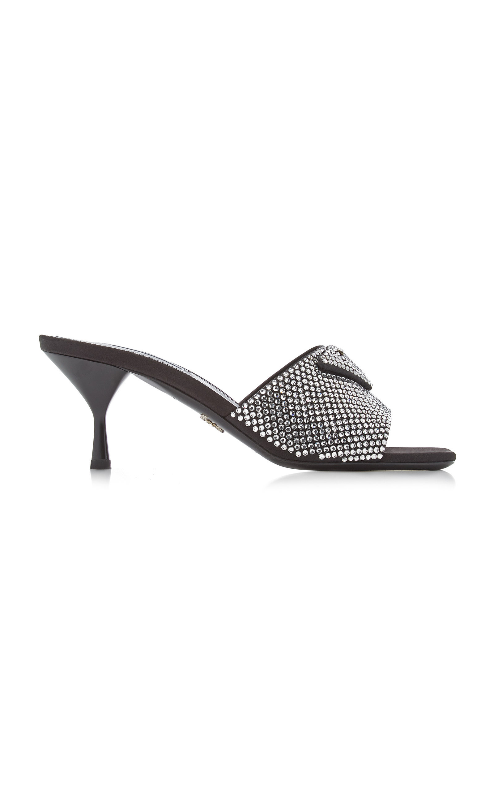 Prada - Logo-Detailed Crystal Sandals - Silver - IT 39 - Moda Operandi | Moda Operandi (Global)