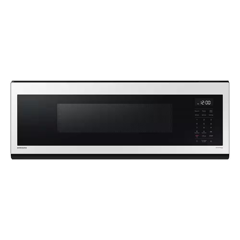 Samsung - BESPOKE 1.1 cu. ft SLIM Over-the-Range Microwave with 400 CFM Hood Ventilation, Wi-Fi and Voice Control - White Glass | Best Buy U.S.