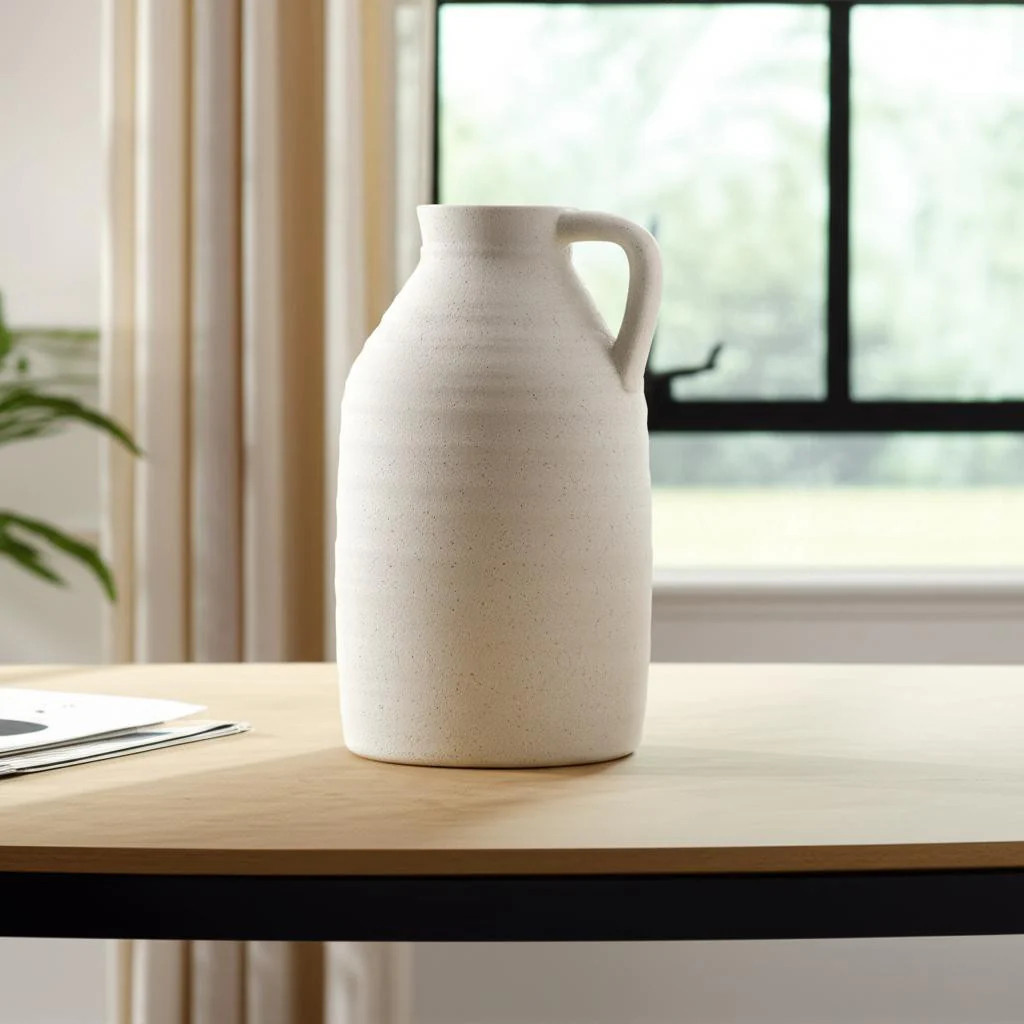 15" Beige Bud Ceramic Table Vase | Shop Simon