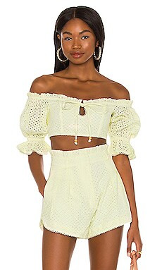 MAJORELLE Thalia Top in Lemon Cream from Revolve.com | Revolve Clothing (Global)