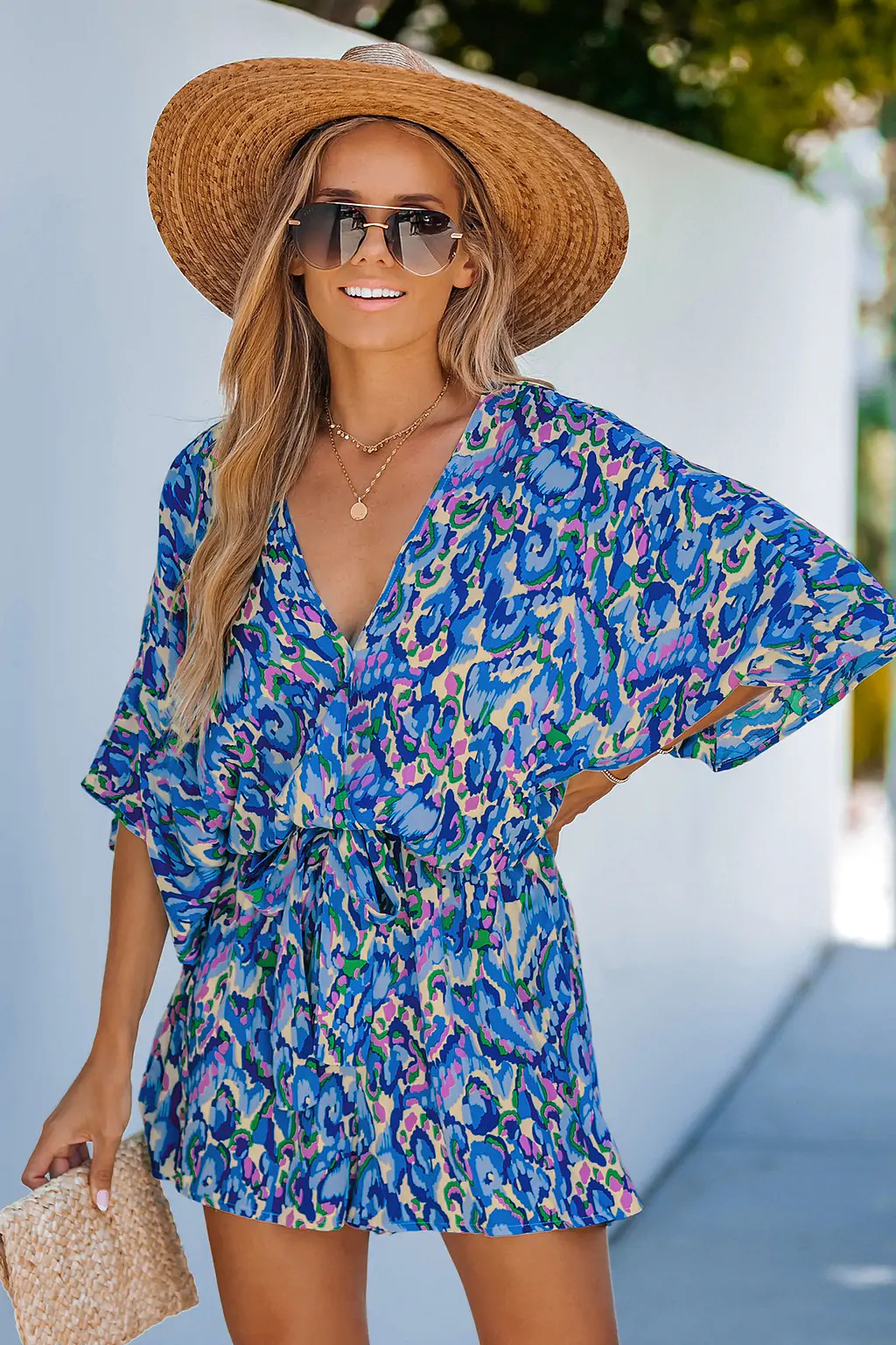 Abstract Print Drawstring Romper | Vibrant Vacation Style | Cupshe | Cupshe US