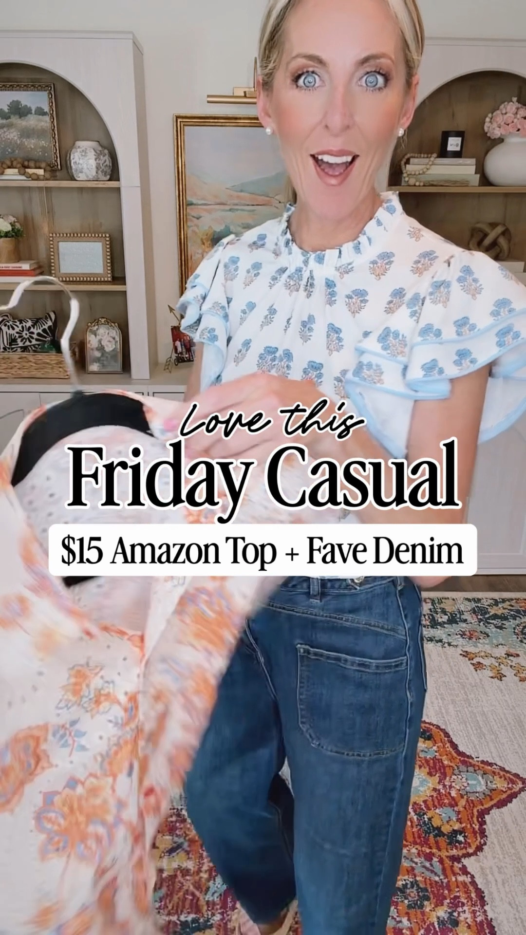 49-year-old mom Friday casual. An easy Amazon top under $15 + my favorite look-alike denim for less. Simple, comfortable, and exactly what I’m wearing on repeat this season. Comment FRIDAY and I’ll send the links.

Full try-on in stories.
Follow @lightandlifestyled for more everyday outfits.


#LTKmomlife #LTKgrwm #LTKOver40