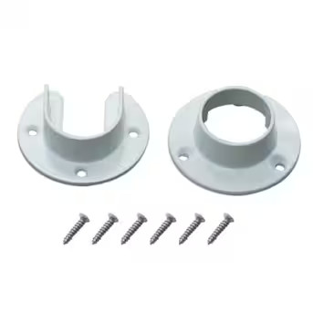 Project Source Rod Flange 2-Pack 1-3/8-in White Steel/Zinc Alloy Rod Support/End Caps | Lowe's