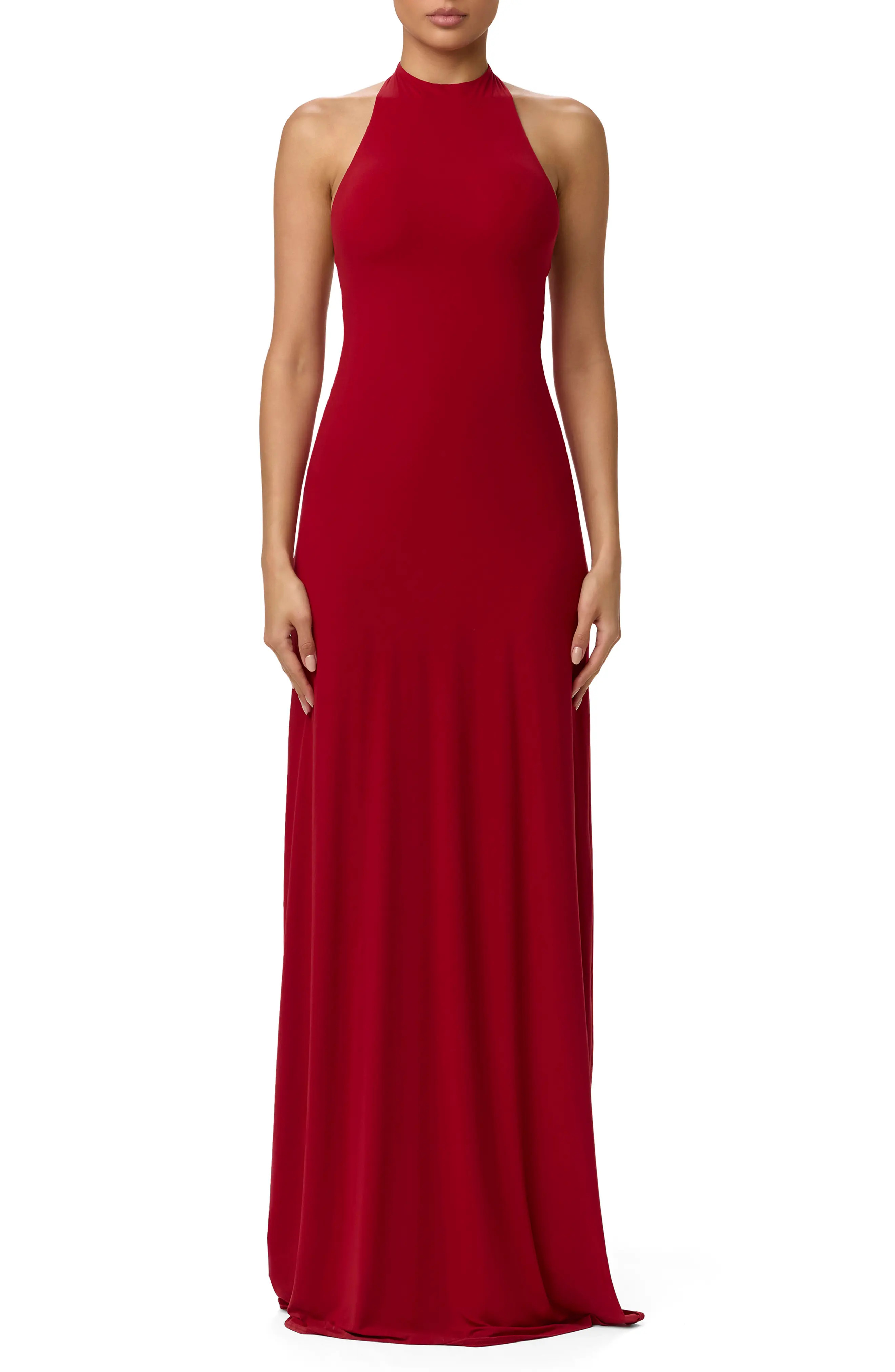 Bow Halter Maxi Dress (Women) | Nordstrom | Nordstrom