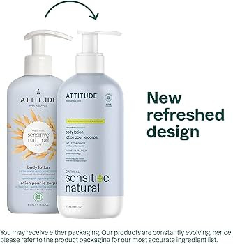 ATTITUDE Body Lotion for Sensitive Skin with Oat, EWG Verified, Dermatologically Tested, Vegan, E... | Amazon (US)