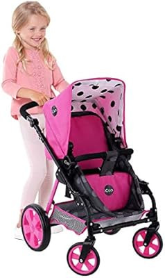 Hauck Toys for kids iCoo 3 in 1 Doll Stroller, Black and Pink | Amazon (US)