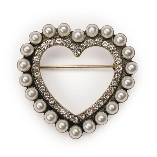 Heart Pearl Brooch by Lovett&Co. – Timeless and Elegant Women's Jewelry Accessory with Classic Design – Ideal for Weddings, Parties, and Special Occasions | Amazon (UK)
