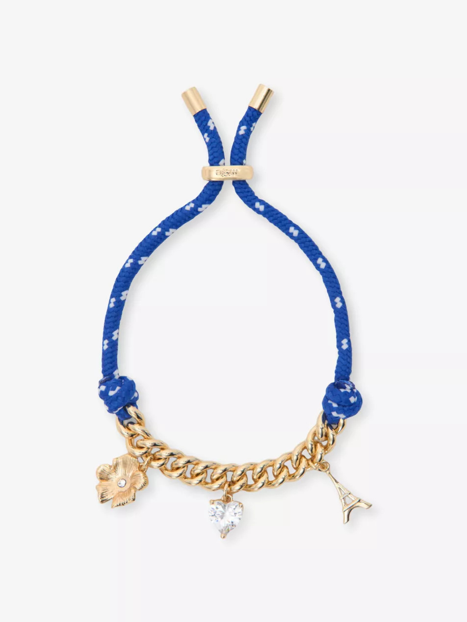 Asymmetric Brass And Cord Charm Bracelet | Selfridges