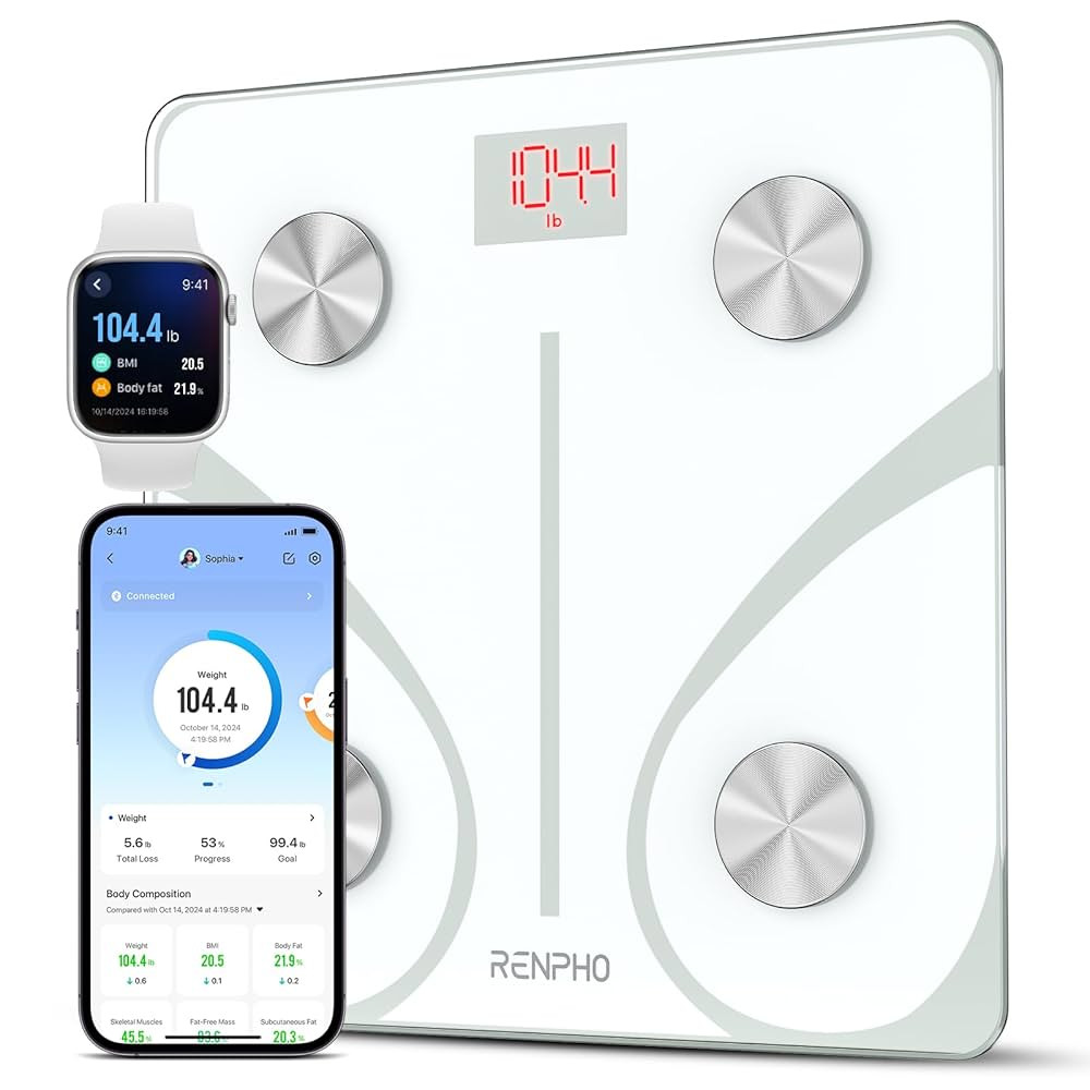 RENPHO Smart Scale for Body Weight, Digital Bathroom Scale BMI Weighing Bluetooth Body Fat Scale,... | Amazon (US)