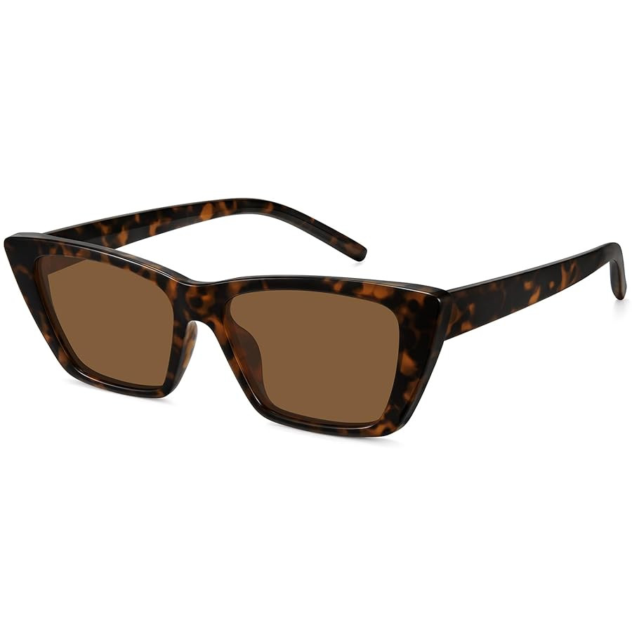 WOWSUN Narrow Small Vintage Polarized Cat Eye Sunglasses for Women | Amazon (US)