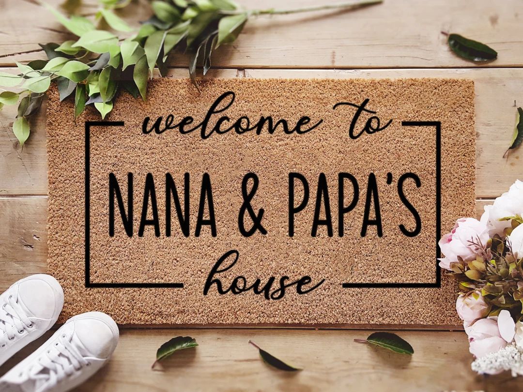 Grandparents Welcome Door Mat - Personalized Doormat - Custom Coir Mat - Home Decor - Gifts For T... | Etsy (US)
